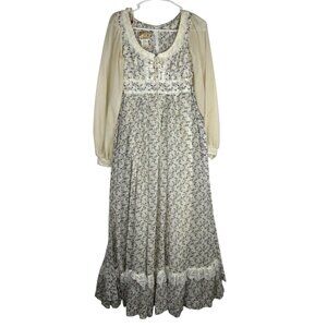 VTG GUNNE SAX Prairie Dress JESSICA MCCLINTOCK Floral Cottagecore Womens Size 5
